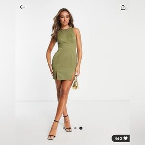 Racer neck mini dress